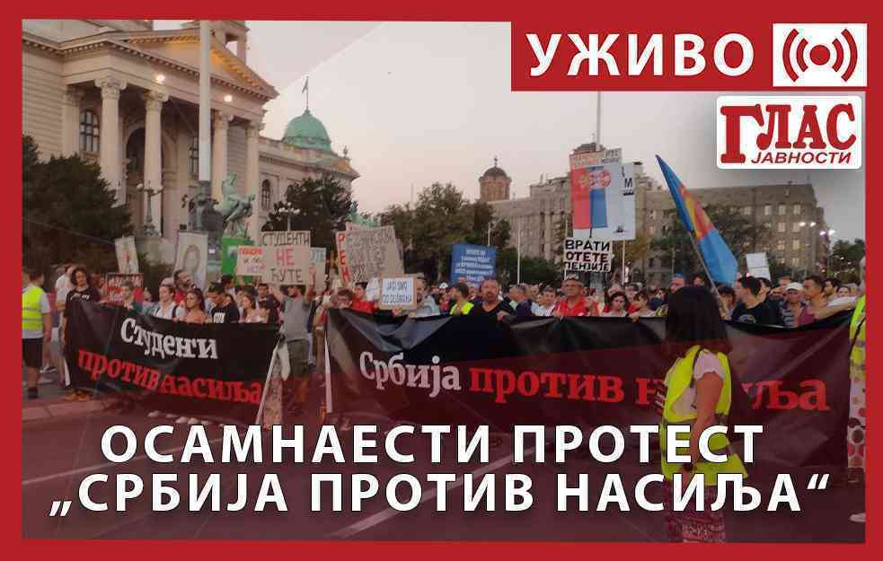 UŽIVO: OSAMNAESTI PROTEST “SRBIJA PROTIV NASILJA” – ZA OBRAZOVANJE I VLADAVINU PRAVA! (VIDEO)